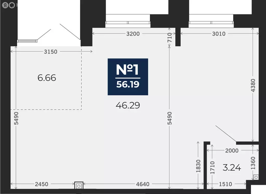 Помещение свободного назначения (56.19 м) - Фото 1