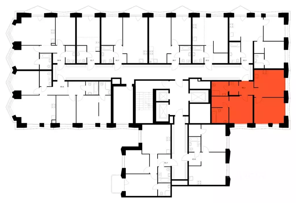 2-к кв. Татарстан, Казань Ботаническая 3 жилой комплекс, 2 (65.2 м) - Фото 2