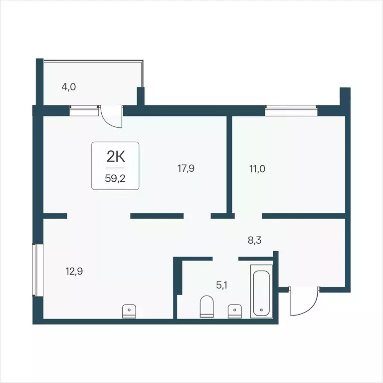 2-к кв. Новосибирская область, Новосибирск Кедровая ул., 80/3 (59.2 м) - Фото 0