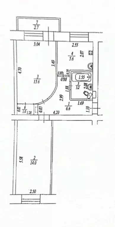 2-к кв. Башкортостан, Уфа Кольцевая ул., 6 (44.0 м) - Фото 1