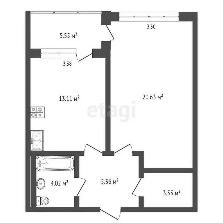 1-комнатная квартира: Анапа, проезд Золотой Берег, 2Е (52.4 м) - Фото 1