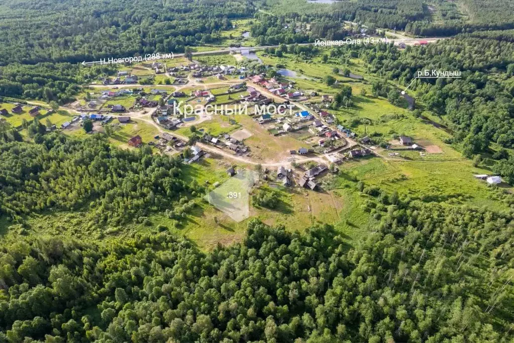 Участок в Марий Эл, Килемарский муниципальный округ, пос. Красный Мост ... - Фото 1