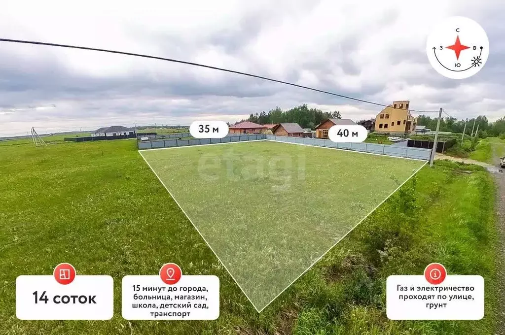 Участок в Тюменская область, Тюменский муниципальный округ, с. Каменка ... - Фото 1