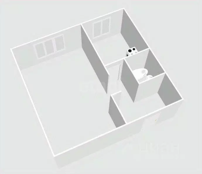 1-к кв. Сахалинская область, Холмск Молодежная ул., 13А (31.7 м) - Фото 1