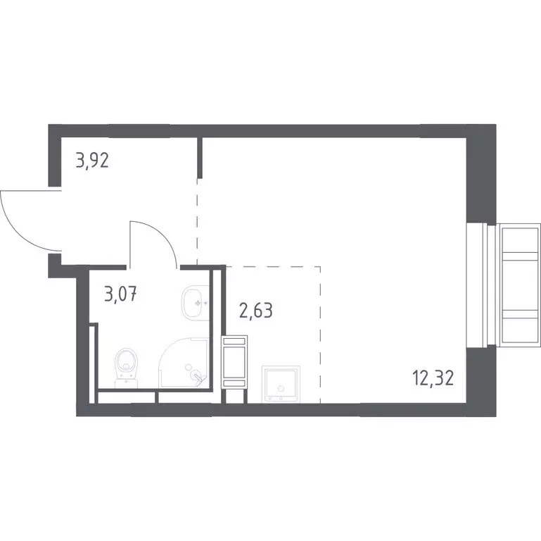 Квартира-студия: село Лайково, 62 (22 м) - Фото 0