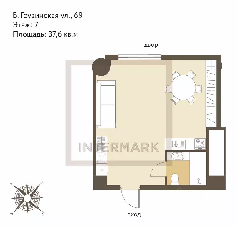 1-к кв. Москва Большая Грузинская ул., 69 (37.0 м) - Фото 2