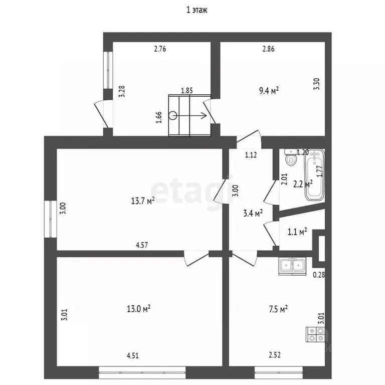 Дом в Калининградская область, Багратионовск Загородная ул., 34 (51 м) - Фото 2