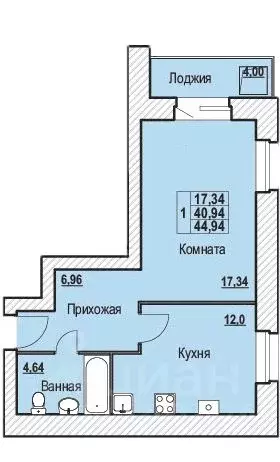 1-к кв. Ярославская область, Ярославль Шпальная ул., 30 (44.94 м) - Фото 1