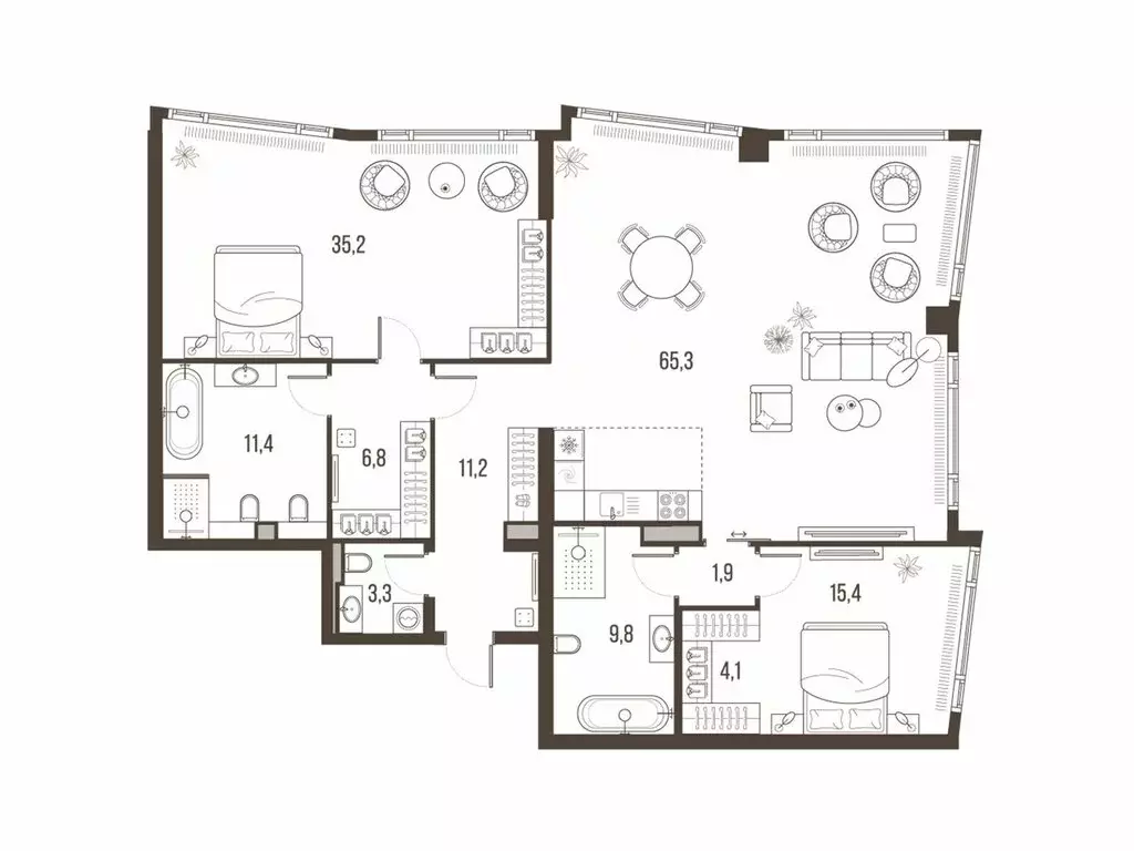 3-комнатная квартира: Москва, Летниковская улица, 11к1 (164.4 м) - Фото 1