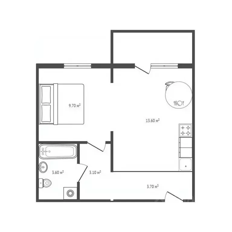 1-к кв. Новосибирская область, Обь ул. Большая, 23 (37.0 м) - Фото 1