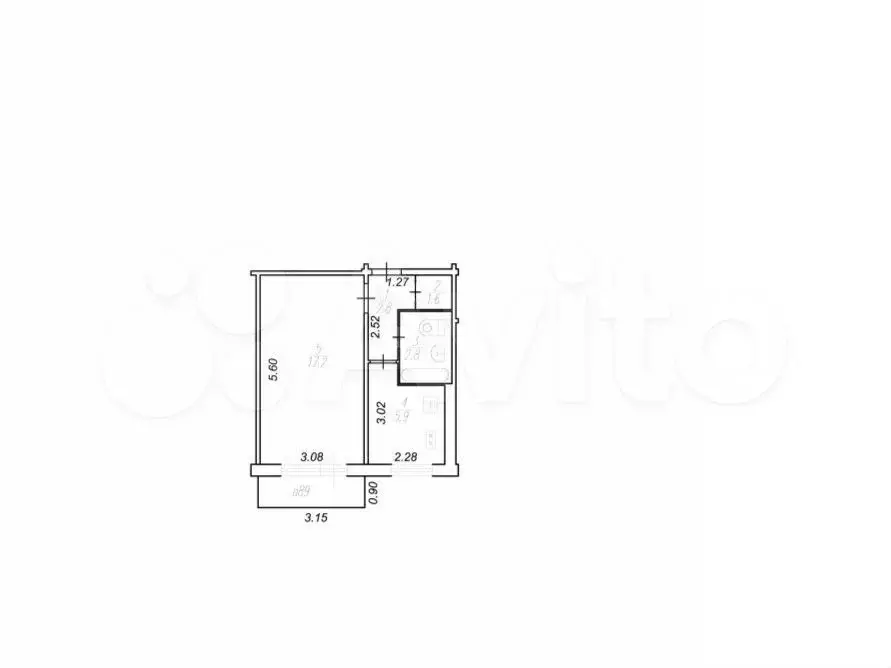 1-к. квартира, 30 м, 5/5 эт. - Фото 0