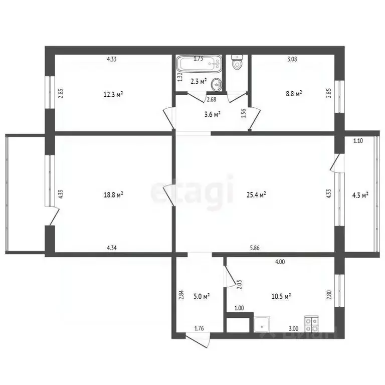 4-к кв. Крым, Красногвардейский район, Октябрьское пгт ул. Цурцумия ... - Фото 1