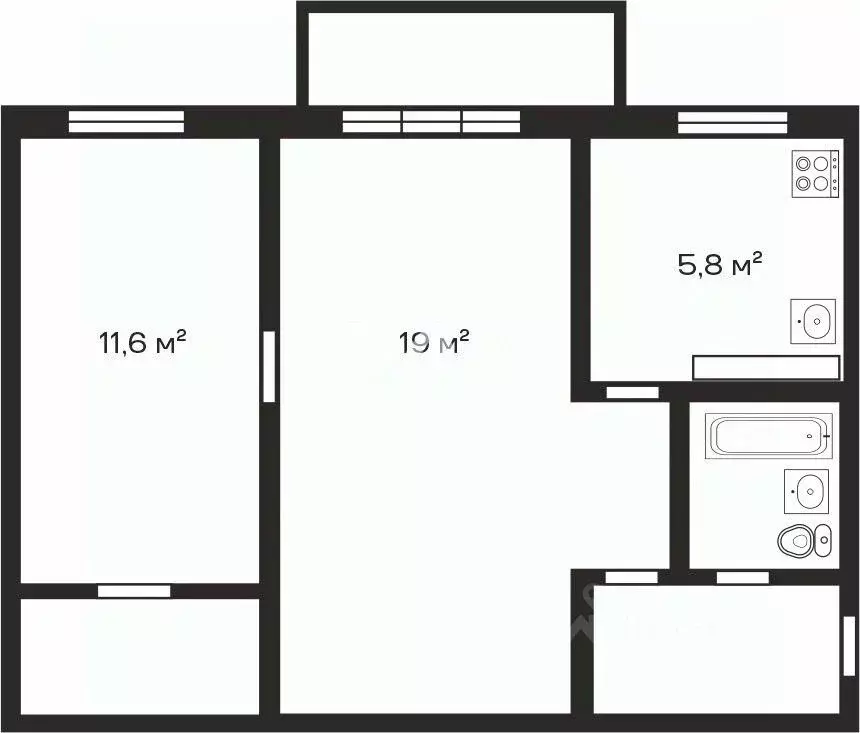 2-к кв. Челябинская область, Челябинск ул. Дзержинского, 109 (44.9 м) - Фото 1