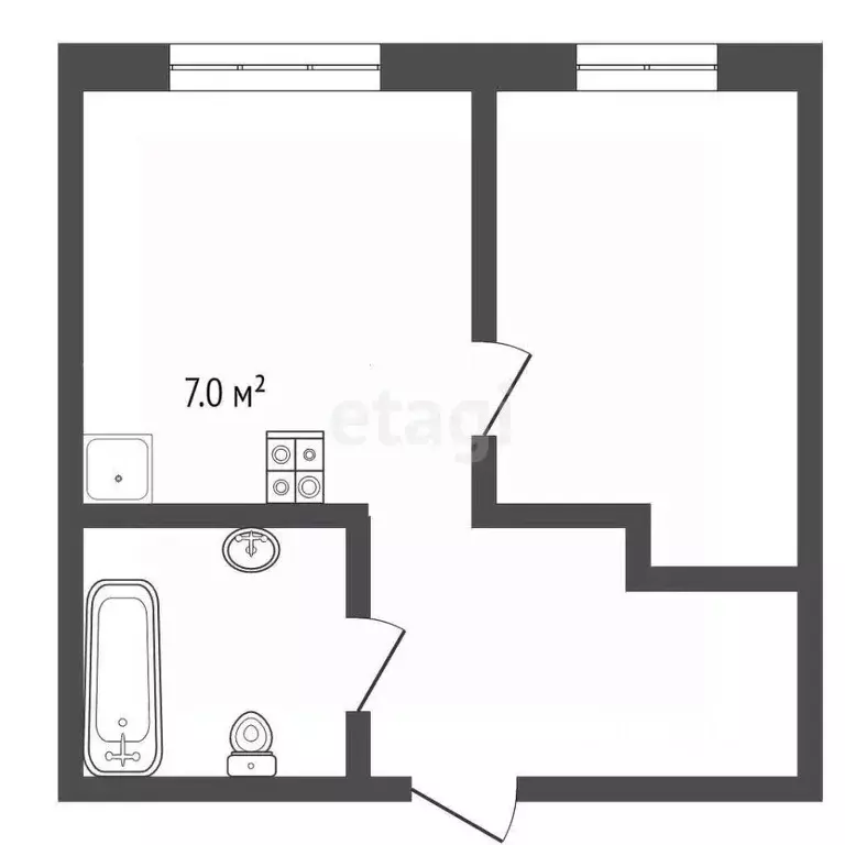 2-к кв. Омская область, Омск просп. Комарова, 22к1 (43.4 м) - Фото 1