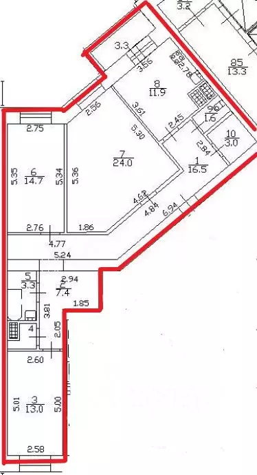 3-к кв. Санкт-Петербург Учительская ул., 18к1 (98.0 м) - Фото 1