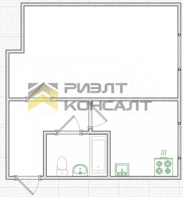 1-к. квартира, 30 м, 5/5 эт. - Фото 0