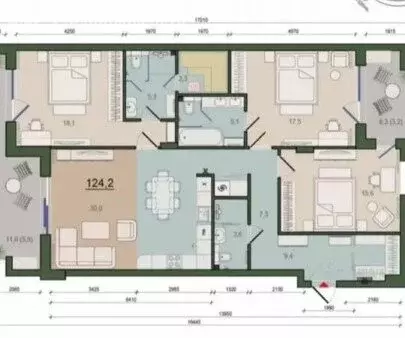 3-комнатная квартира: Калининград, улица Молодой Гвардии, 34 (124.8 м) - Фото 0