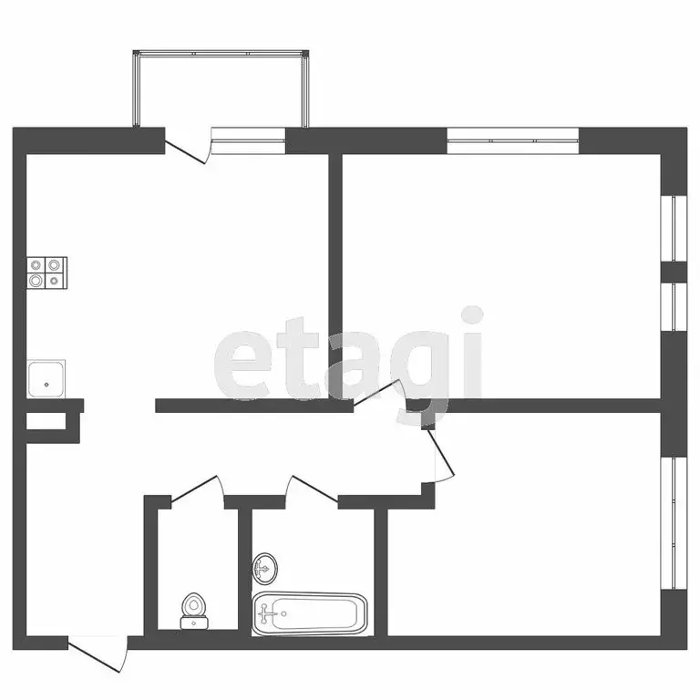 2-комнатная квартира: Тюмень, Полевая улица, 117к6 (56 м) - Фото 0