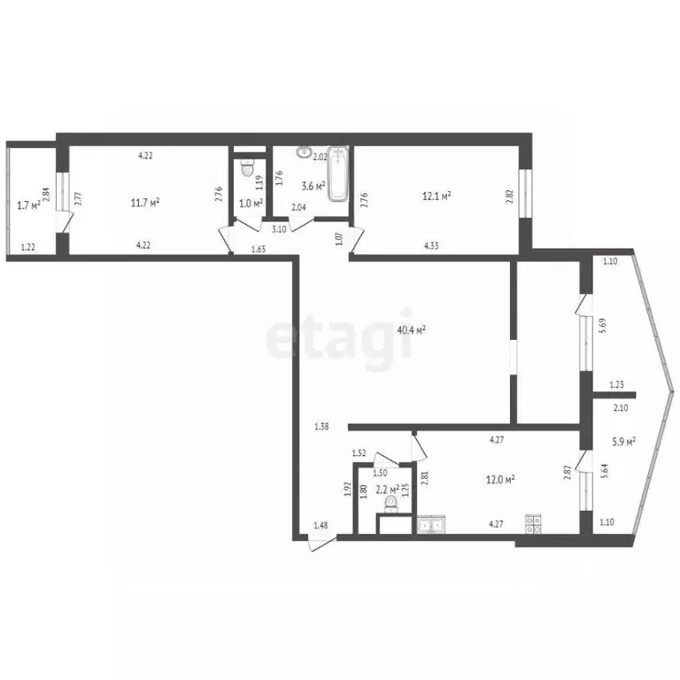 3-к кв. Тамбовская область, Тамбов Астраханская ул., 175/24 (83.0 м) - Фото 2
