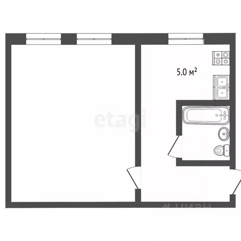 1-к кв. Владимирская область, Муром Мичуринская ул., 25 (30.2 м) - Фото 2