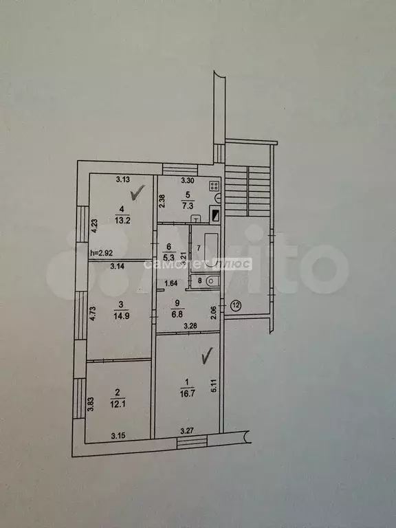 4-к. квартира, 81 м, 2/2 эт. - Фото 0