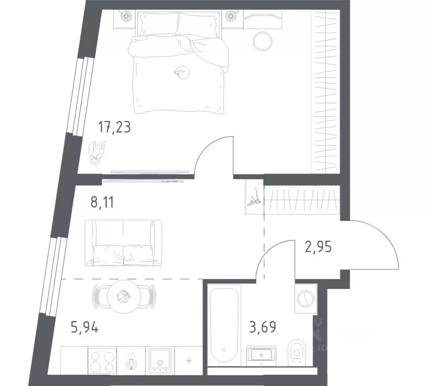 1-к кв. Башкортостан, Уфа ул. Минигали Губайдуллина, 8к9 (37.92 м) - Фото 1