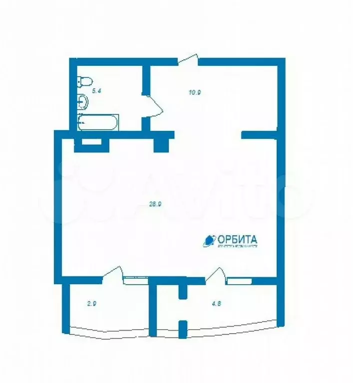 Квартира-студия, 45 м, 4/24 эт. - Фото 0