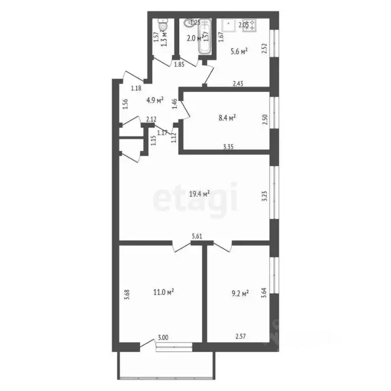 4-к кв. Краснодарский край, Анапа ул. Горького, 70 (64.0 м) - Фото 2