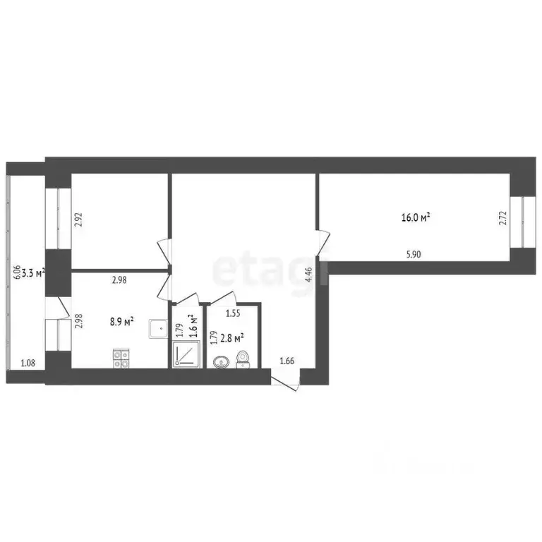 3-к кв. Забайкальский край, Чита Октябрьский мкр, 11 (58.5 м) - Фото 1