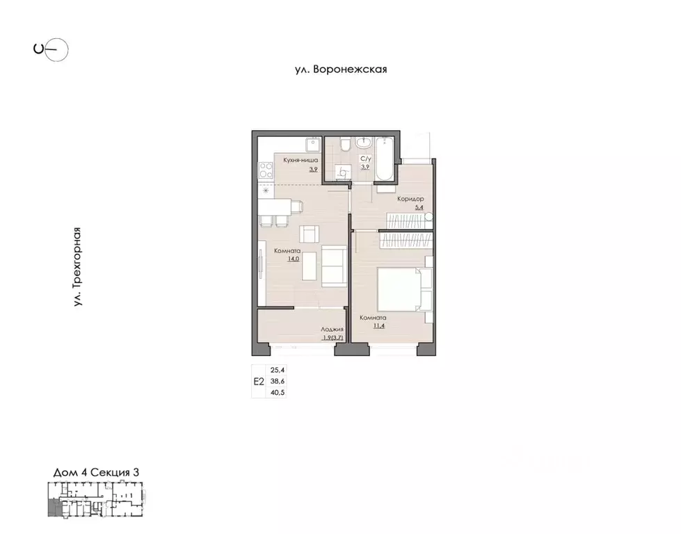 1-к кв. Хабаровский край, Хабаровск Воронежская ул., 159 (40.5 м) - Фото 1