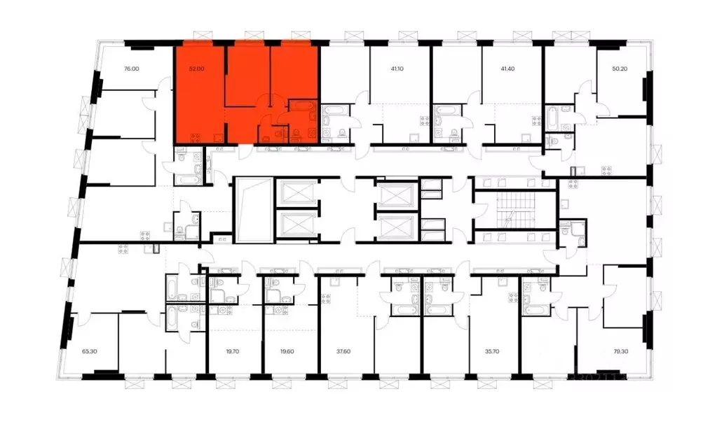 Квартира, 2 комнаты, 52 м - Фото 1