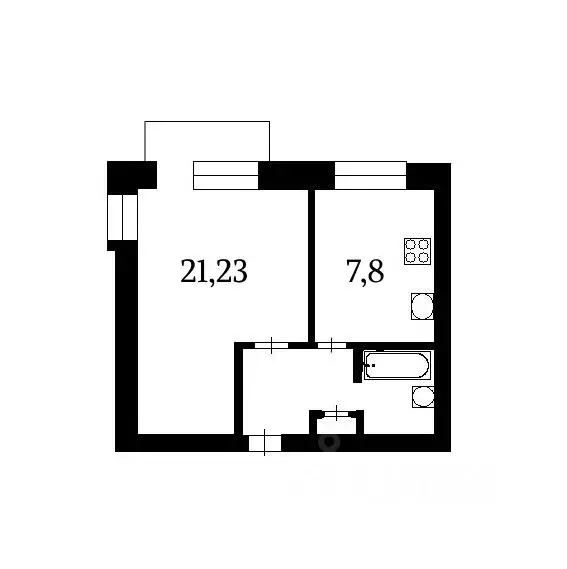 1-к кв. Санкт-Петербург ул. Руставели, 58К1 (34.2 м) - Фото 1