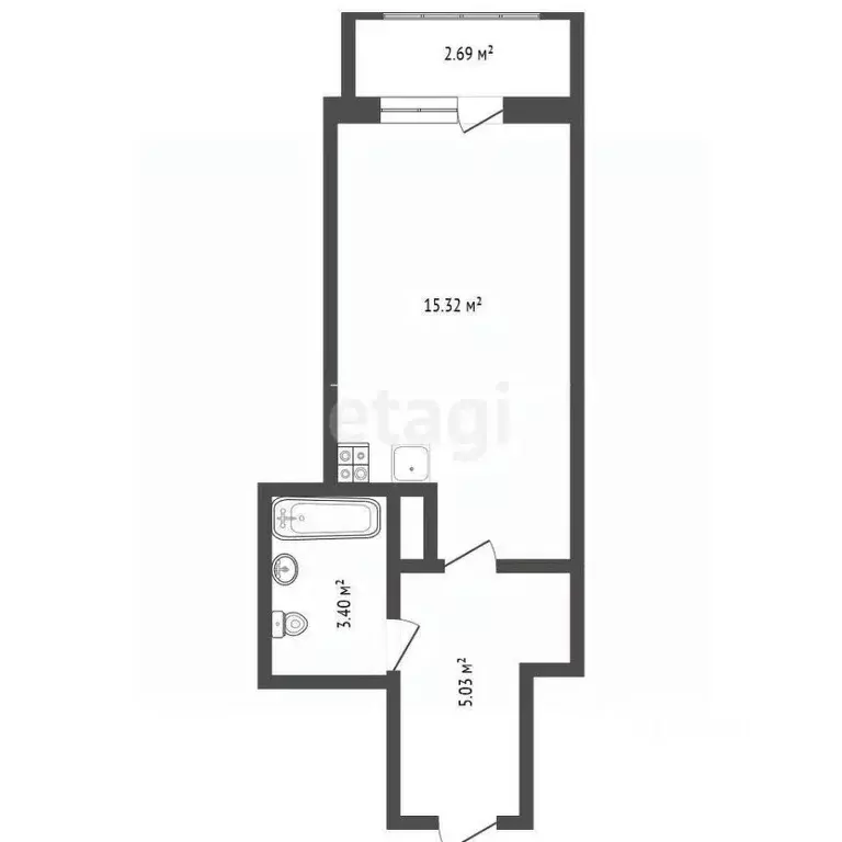 Студия Воронежская область, Воронеж Шилово мкр, ул. Теплоэнергетиков, ... - Фото 1