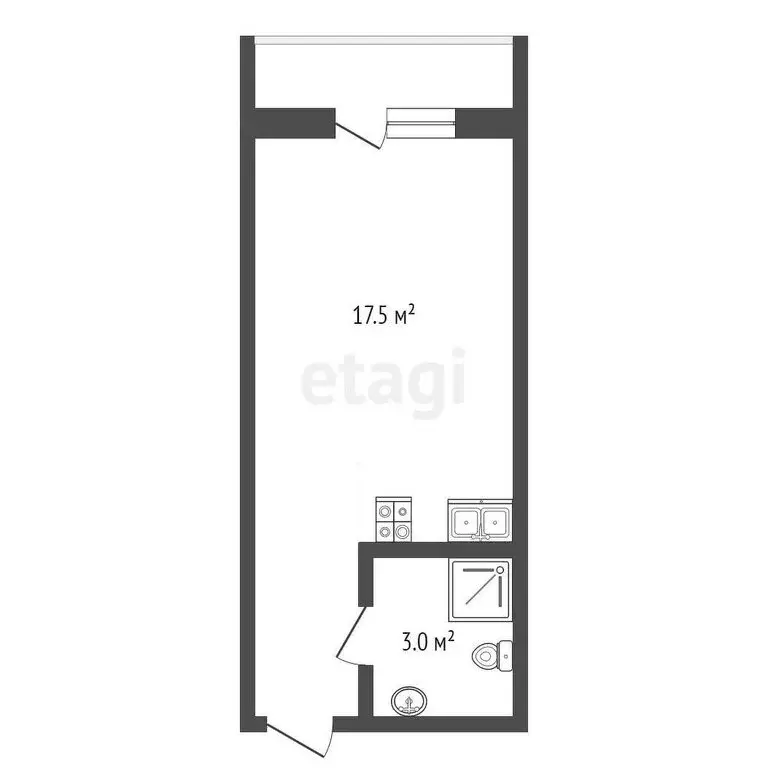 Квартира-студия: Анапа, Пионерский проспект, 20 (17.5 м) - Фото 0