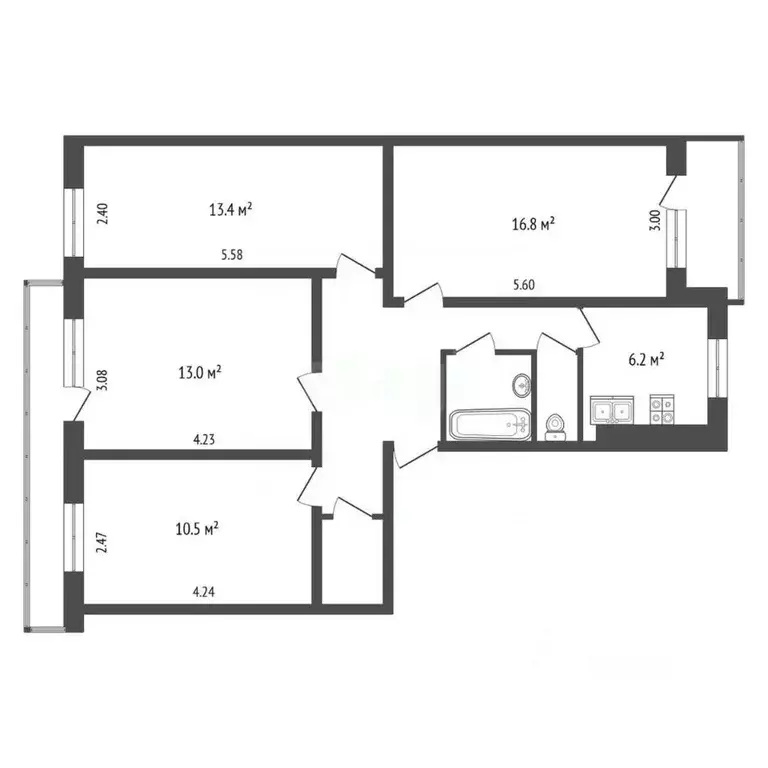 4-к кв. Ярославская область, Ярославль ул. Серго Орджоникидзе, 4 (76.3 ... - Фото 1