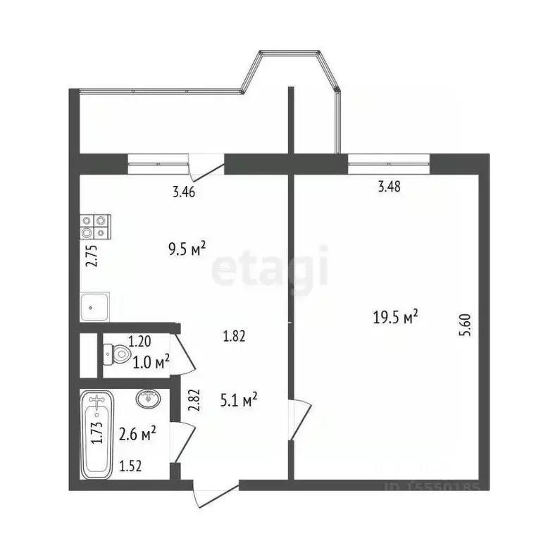 1-к кв. Самарская область, Самара Демократическая ул., 16 (38.0 м) - Фото 1