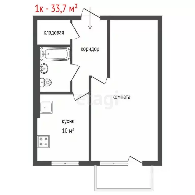 1-к кв. Свердловская область, Екатеринбург ул. Техническая, 80 (35.4 ... - Фото 2