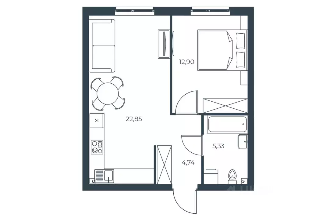 1-к кв. Астраханская область, Астрахань Татарская Слобода кв-л,  ... - Фото 1
