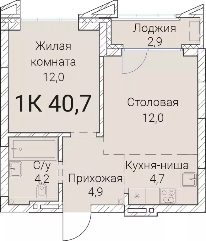 1-к кв. Новосибирская область, Новосибирск Овражная ул., 2А (40.7 м) - Фото 0