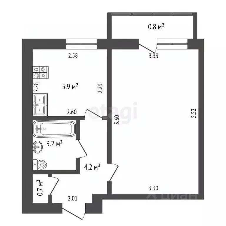 1-к кв. Башкортостан, Стерлитамак Михайловский мкр, ул. Сазонова, 14 ... - Фото 1