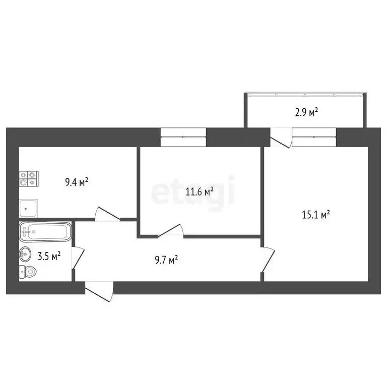 2-комнатная квартира: Стерлитамак, проспект Октября, 87 (49.3 м) - Фото 0