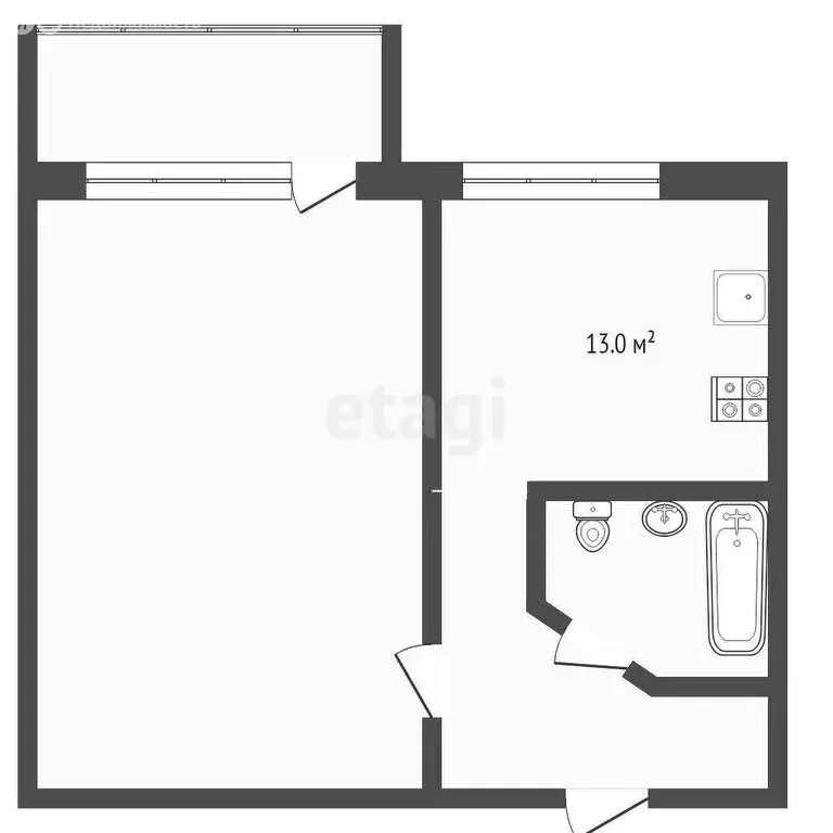 1-комнатная квартира: микрорайон Метелёва, Метелёвская улица, 5 (28.5 ... - Фото 0