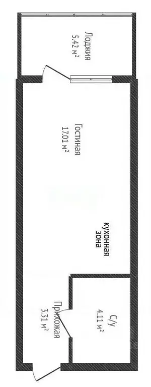 Студия Краснодарский край, Краснодар Любимово мкр, 16/1 (24.4 м) - Фото 1