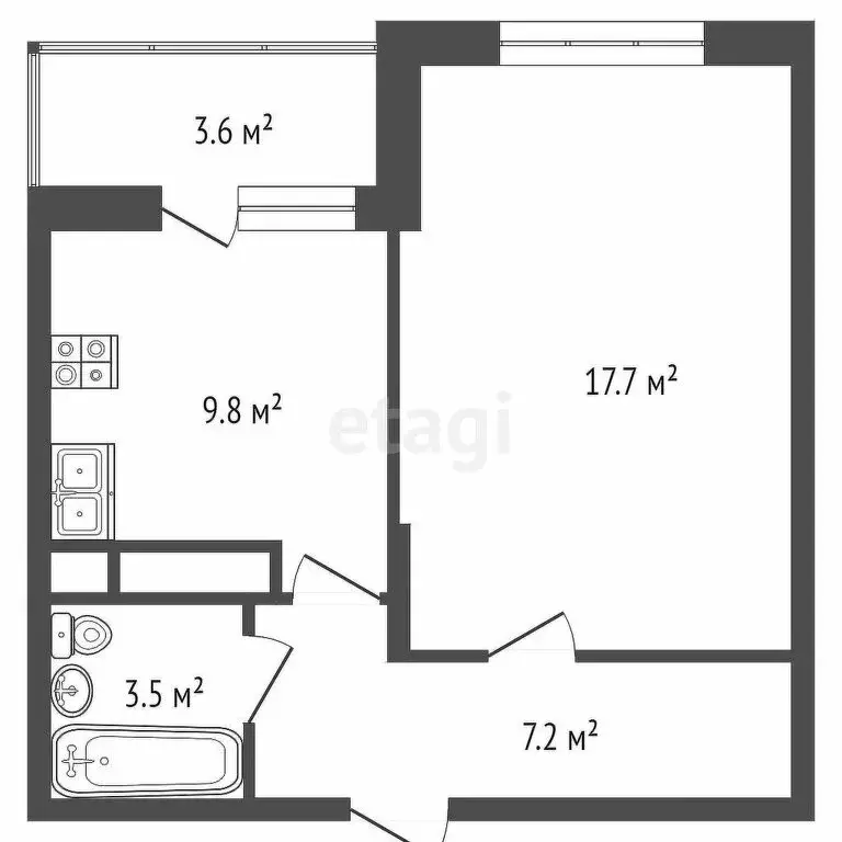 1-комнатная квартира: Дмитров, микрорайон имени В.Н. Махалина, 33 ... - Фото 1