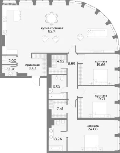 4-комнатная квартира: Москва, Дружинниковская улица, 15А (198.6 м) - Фото 1