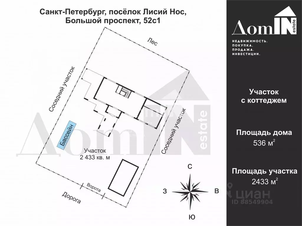 Дом в Санкт-Петербург пос. Лисий Нос, Большой просп., 52с1 (550 м) - Фото 1