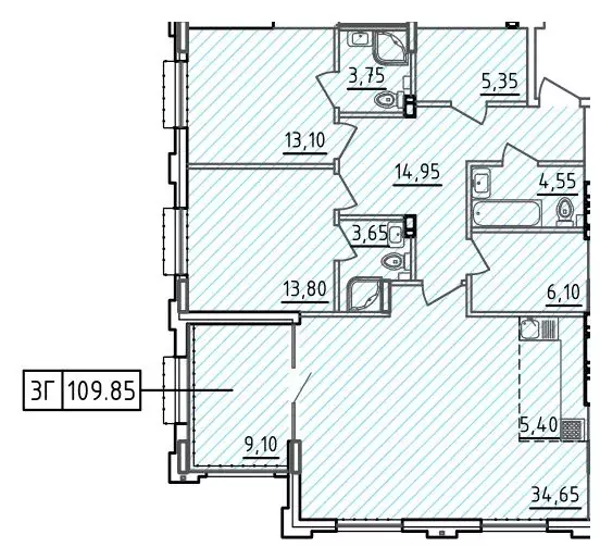 3-к кв. Ростовская область, Ростов-на-Дону ул. Седова, 19 (109.85 м) - Фото 0