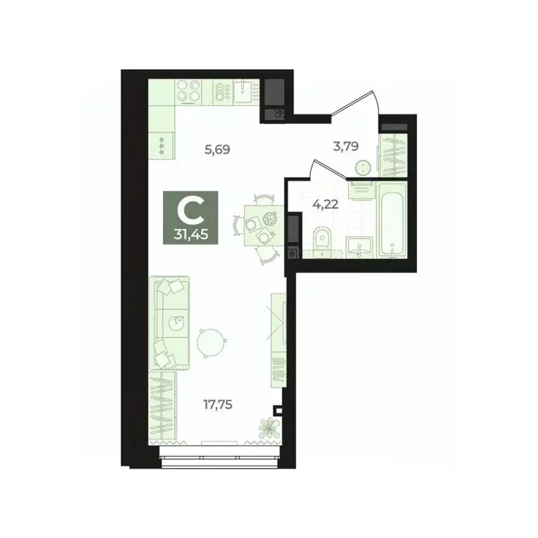 Студия Свердловская область, Екатеринбург Втузгородок жилрайон, Б26 ... - Фото 0