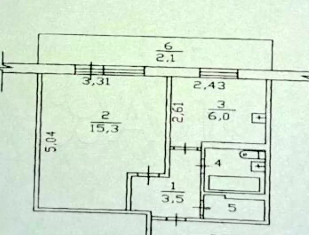 1-к. квартира, 28,5 м, 3/5 эт. - Фото 0