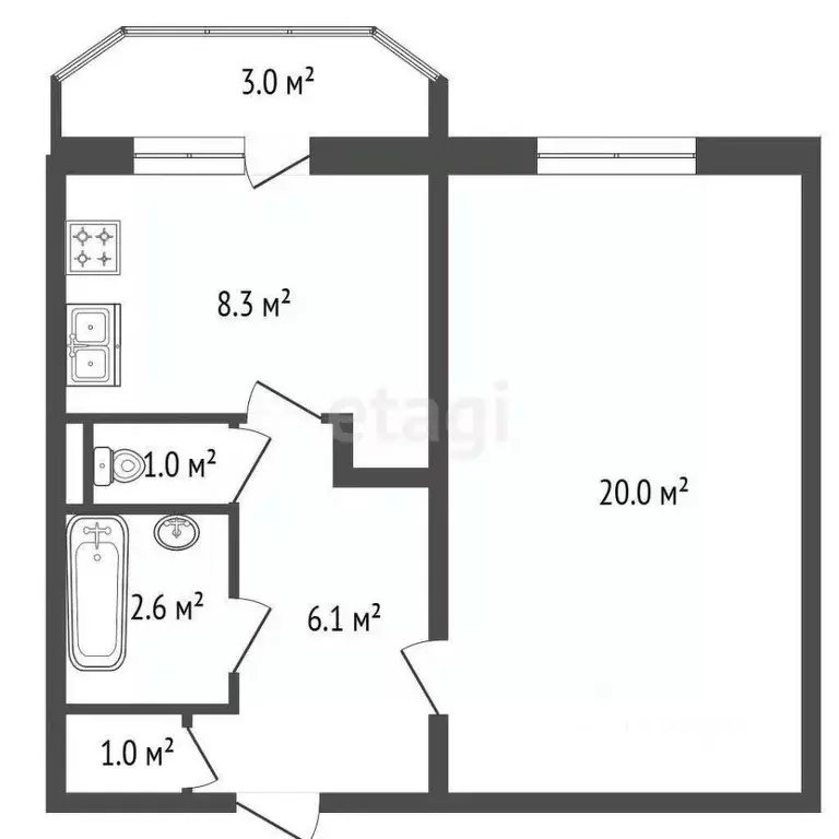 1-к кв. Санкт-Петербург Стародеревенская ул., 23К1 (39.0 м) - Фото 1